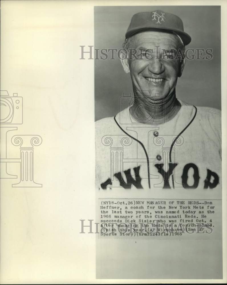 1965 Press Photo Cincinnati Reds baseball manager Don Heffner - nos14729- Historic Images