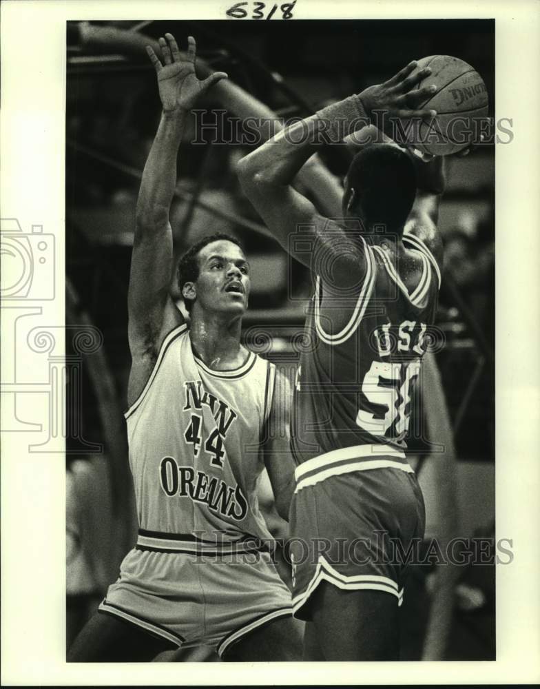 1986 Press Photo University of New Orleans basketball player Ronald Grandison- Historic Images