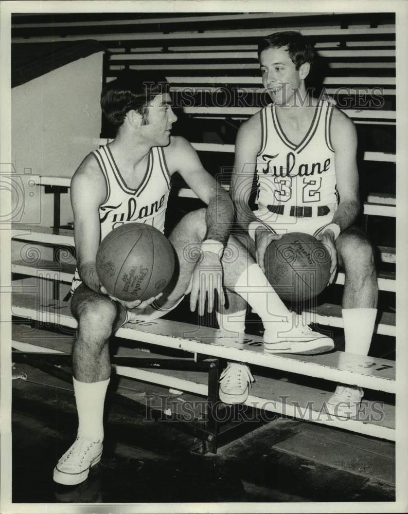 1971 Press Photo Tulane college basketball players Ned Reese and Mike Henry- Historic Images