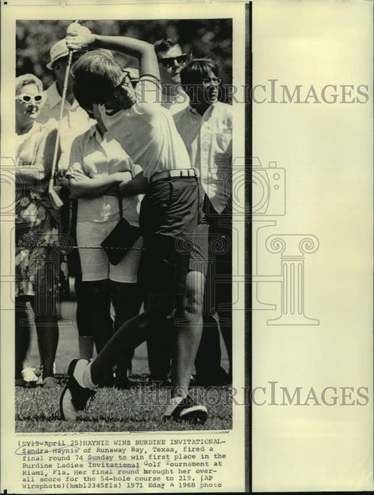 1968 Press Photo Golfer Sandra Haynie of Runaway Bay, Texas - nos14987- Historic Images