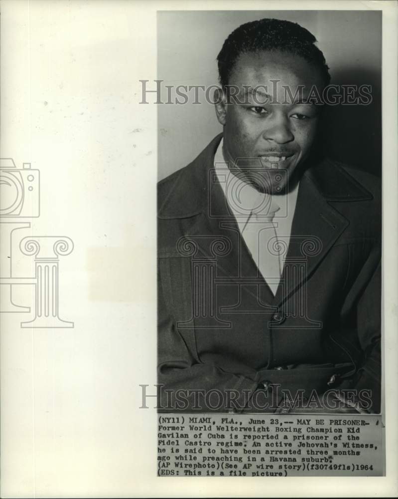 1964 Press Photo Former boxing champion Kid Gavilan of Cuba - nos15172- Historic Images