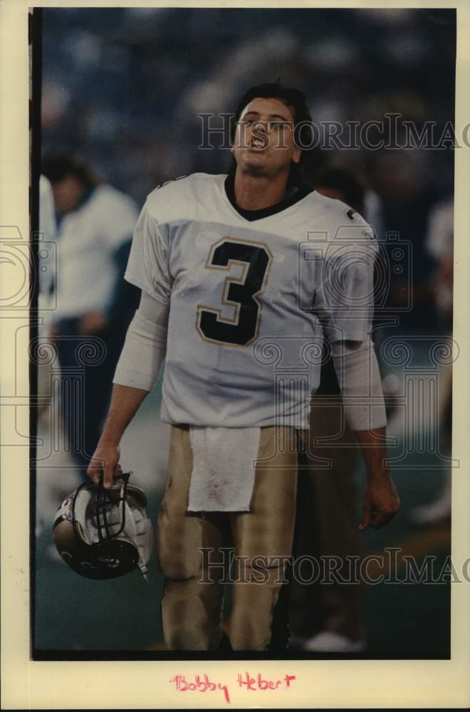 1989 Press Photo New Orleans Saints football player Bobby Hebert - nos15201- Historic Images