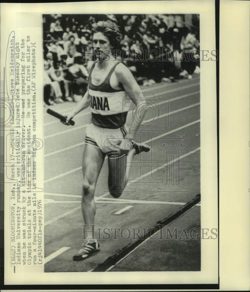 1976 Press Photo Indiana University track star Steve Heidenreich - nos15293- Historic Images