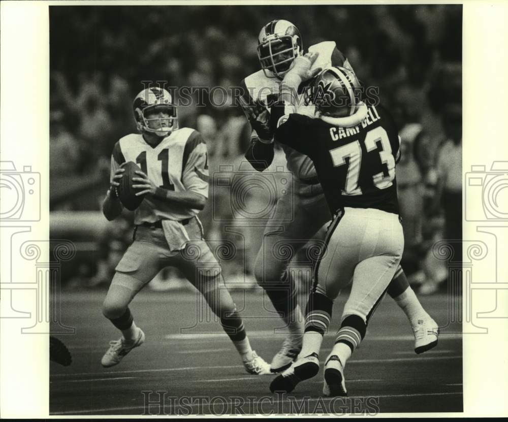 1980 Press Photo Los Angeles Rams football player Pat Haden vs. New Orleans- Historic Images