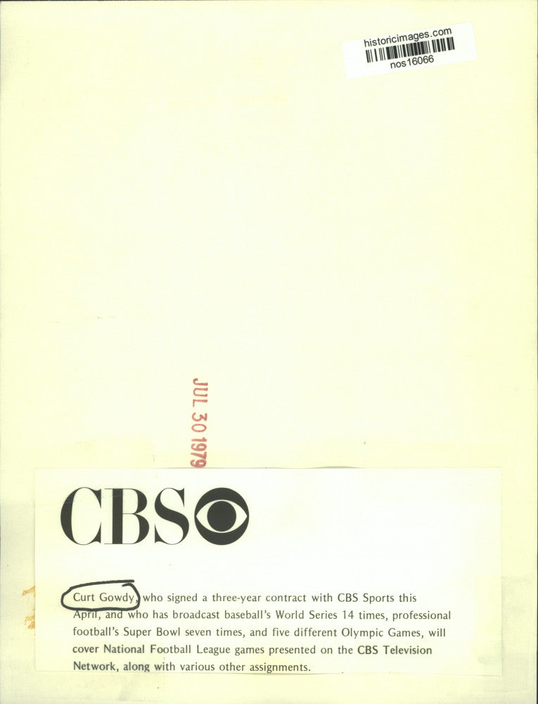 1979 Press Photo CBS Sports broadcaster Curt Gowdy - nos16066