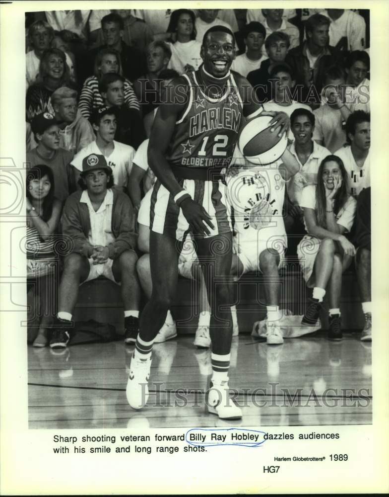 1989 Press Photo Harlem Globetrotters basketball player Billy Ray Hobley- Historic Images