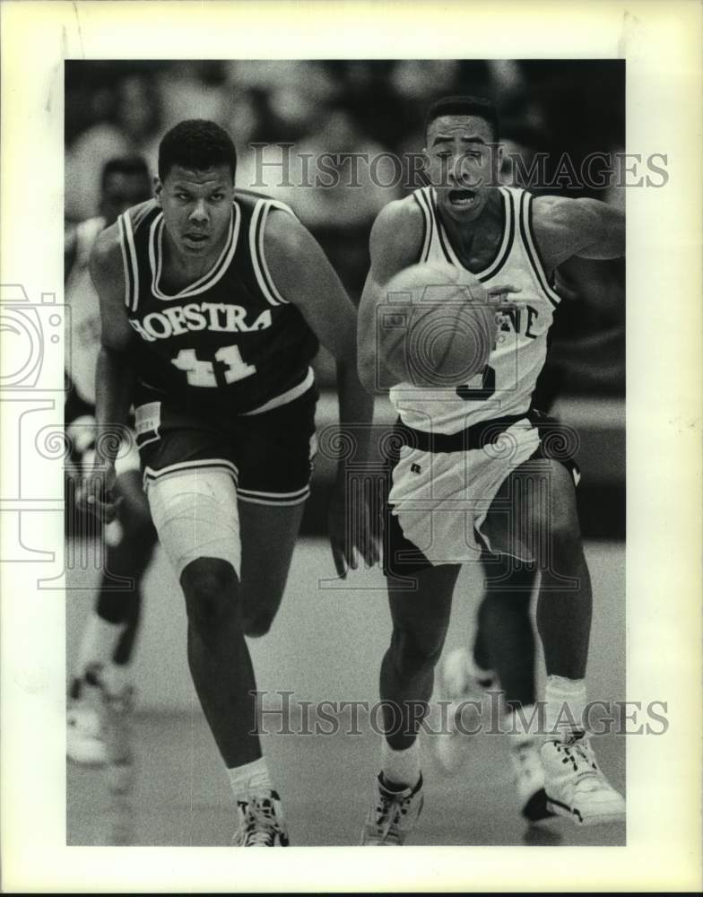 1989 Press Photo Tulane and Hofstra play men&#39;s college basketball - nos16283- Historic Images