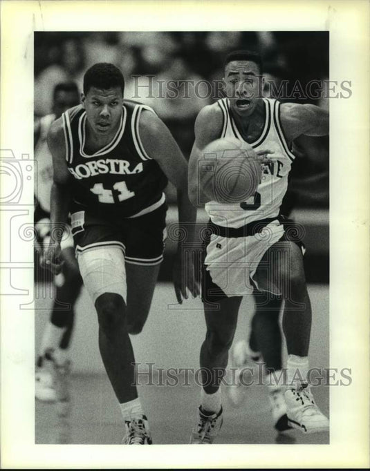 1989 Press Photo Tulane and Hofstra play men's college basketball - nos16283- Historic Images