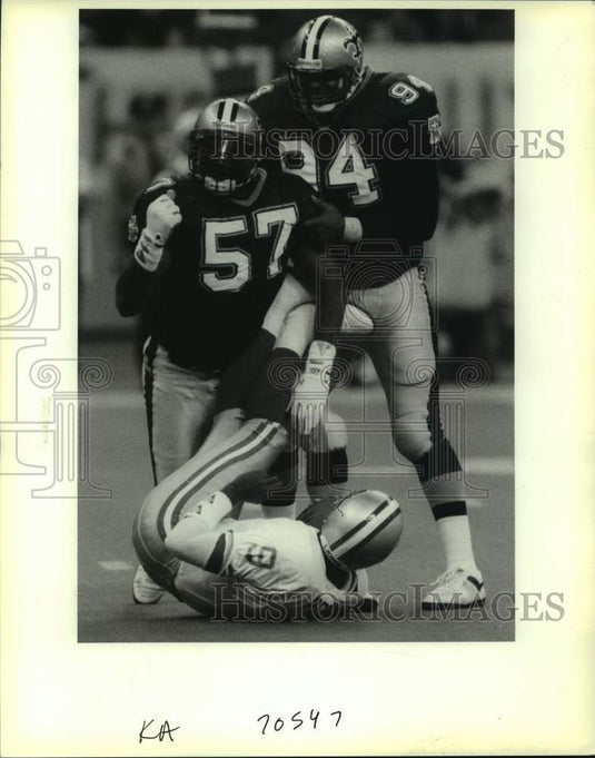 1990 Press Photo New Orleans Saints football player Rickey Jackson vs. Lions- Historic Images
