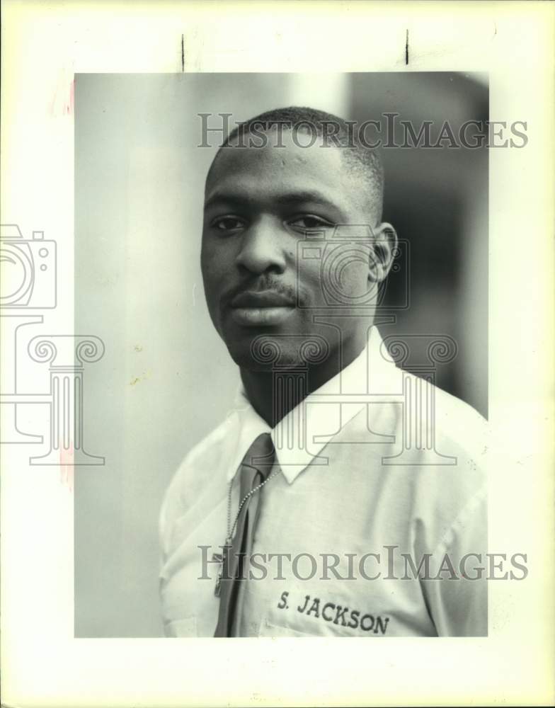 1989 Press Photo St. Augustine High School&#39;s Sean Jackson - nos16430- Historic Images