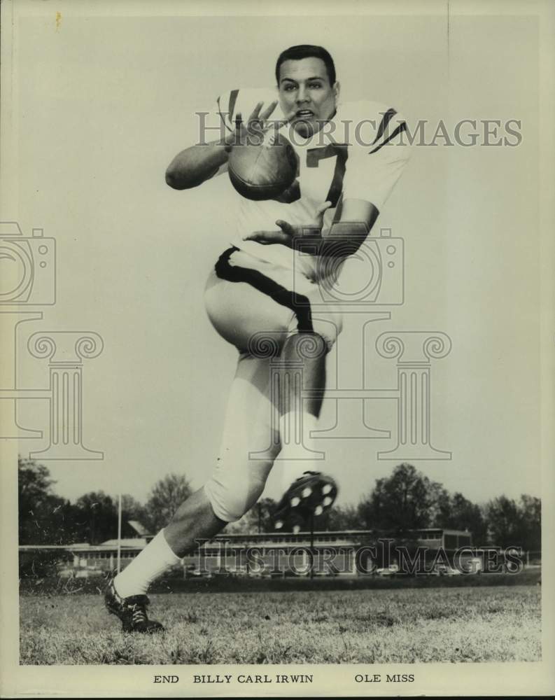 1963 Press Photo Ole Miss college football player Billy Carl Irwin - nos16447- Historic Images