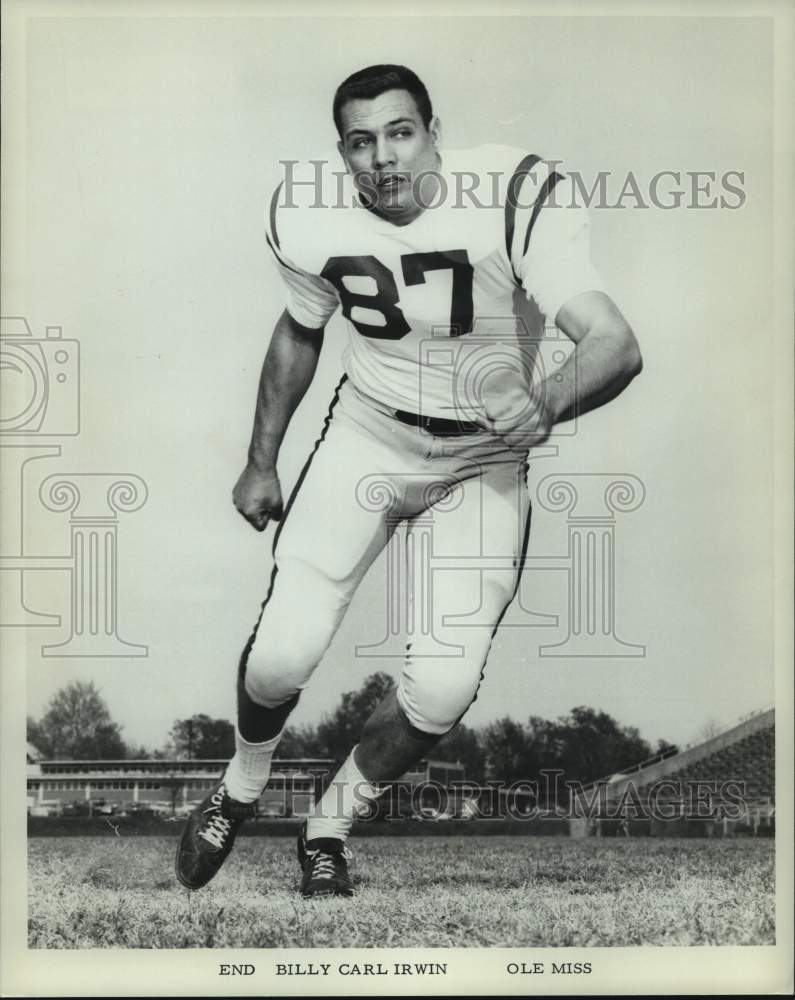 1962 Press Photo Ole Miss college football player Billy Carl Irwin - nos16448- Historic Images