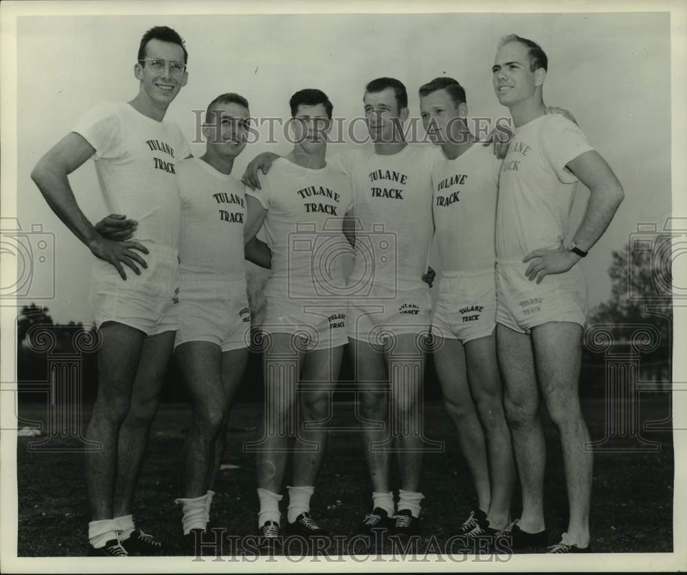 Press Photo Six members of the Tulane men&#39;s track team- Historic Images