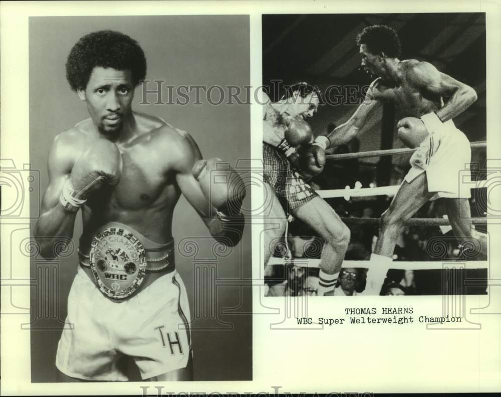 1986 Press Photo WBC super middleweight boxing champion Thomas Hearns- Historic Images