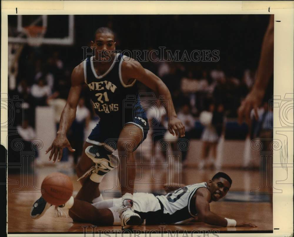 1990 Press Photo University of New Orleans basketball player Tony Harris- Historic Images