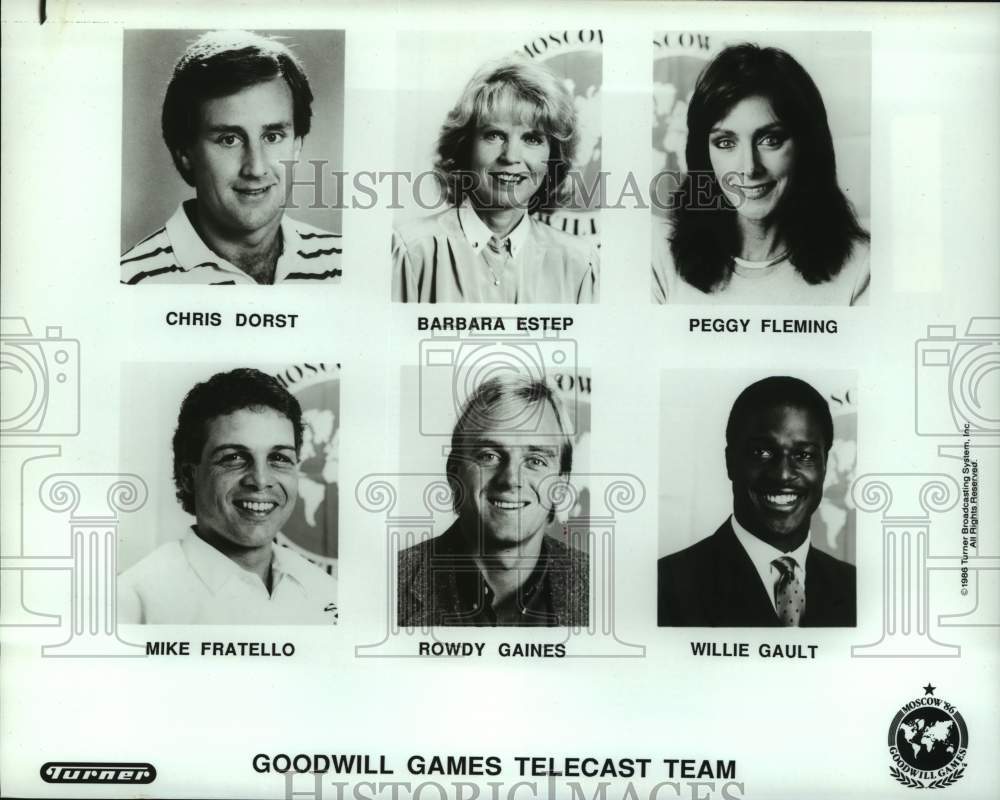 1986 Press Photo Goodwill Games telecast team - nos16954- Historic Images