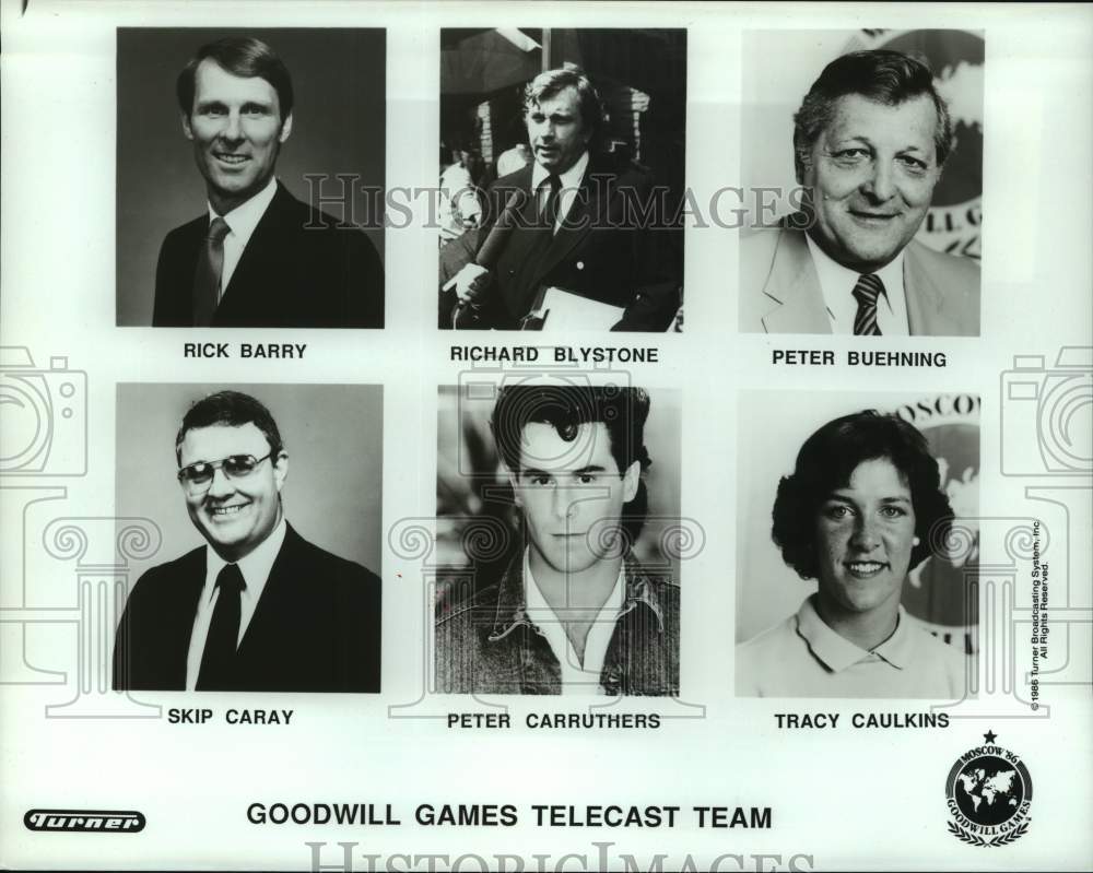 1986 Press Photo Goodwill Games telecast team - nos16955- Historic Images