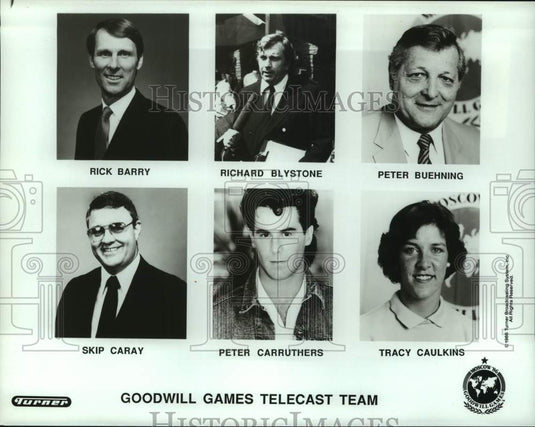 1986 Press Photo Goodwill Games telecast team - nos16955- Historic Images
