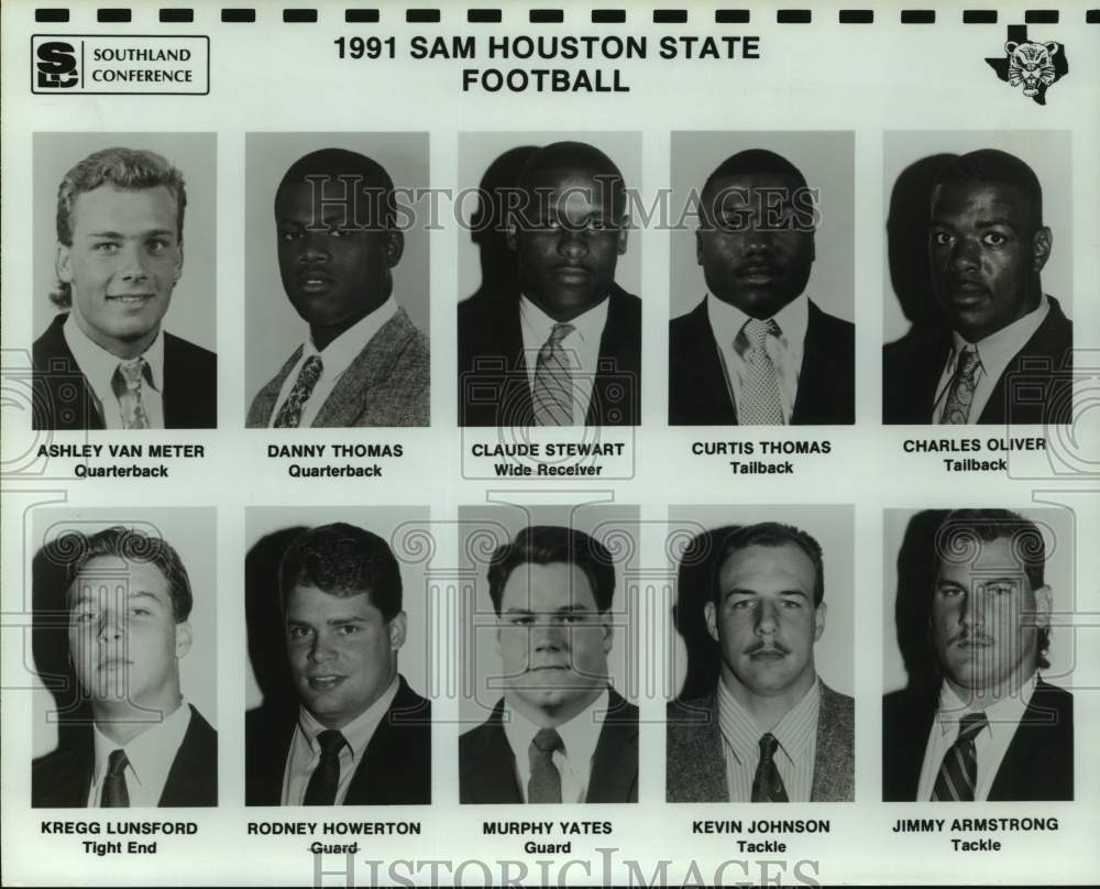 1991 Press Photo Sam Houston State college football mug shots - nos17020- Historic Images
