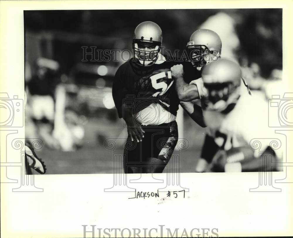 Press Photo Football player Jackson in action - nos17046- Historic Images