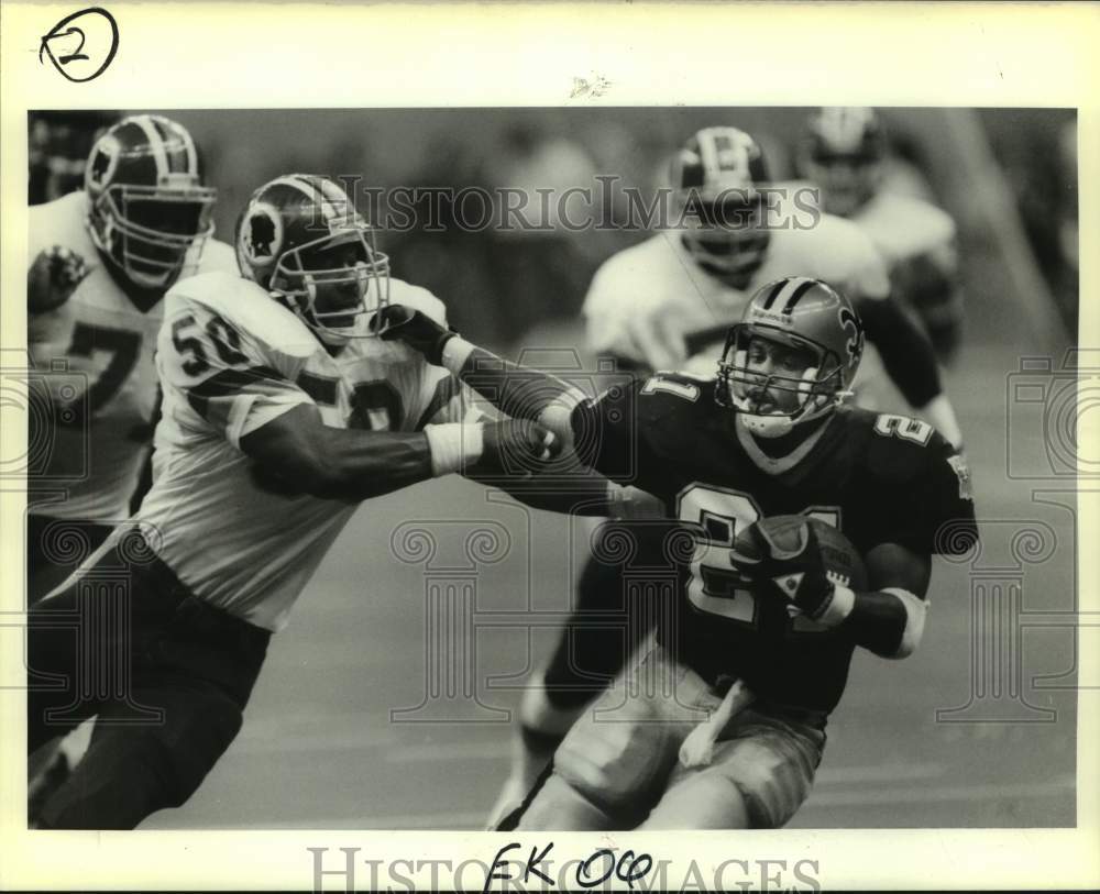 1989 Press Photo New Orleans Saints and Washington Redksins play NFL football- Historic Images