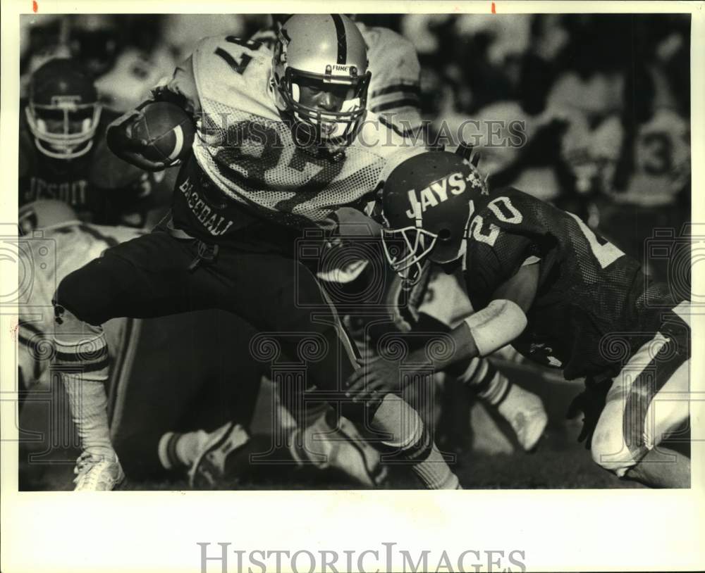 1987 Press Photo Jesuit and St. Augustine play high school football - nos17257- Historic Images