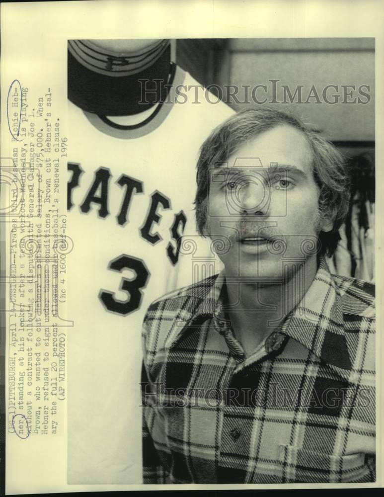 1976 Press Photo Pittsburgh Pirates baseball player Richie Hebner - nos17356- Historic Images