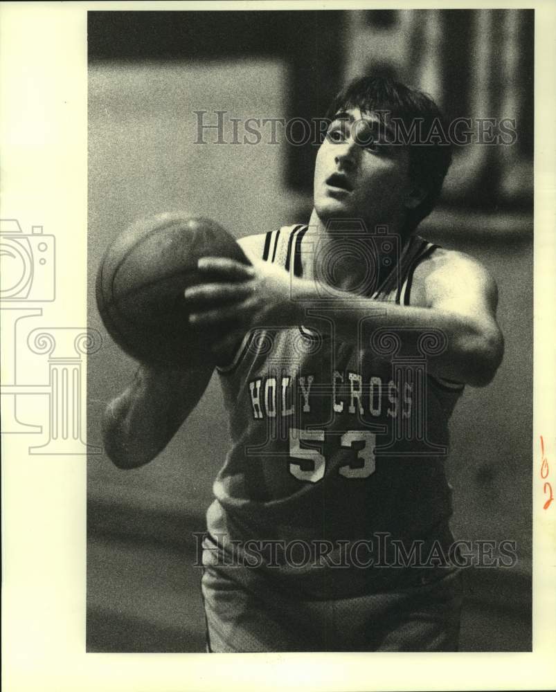 1989 Press Photo Holy Cross High basketball player Beau Harvey - nos17385- Historic Images