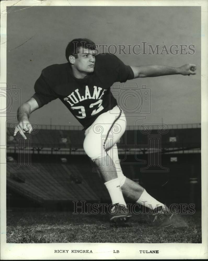 1968 Press Photo Football - Ricky Kingrea, Tulane Linebacker- Historic Images