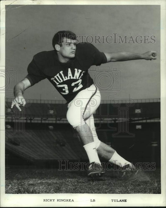 1968 Press Photo Football - Ricky Kingrea, Tulane Linebacker- Historic Images
