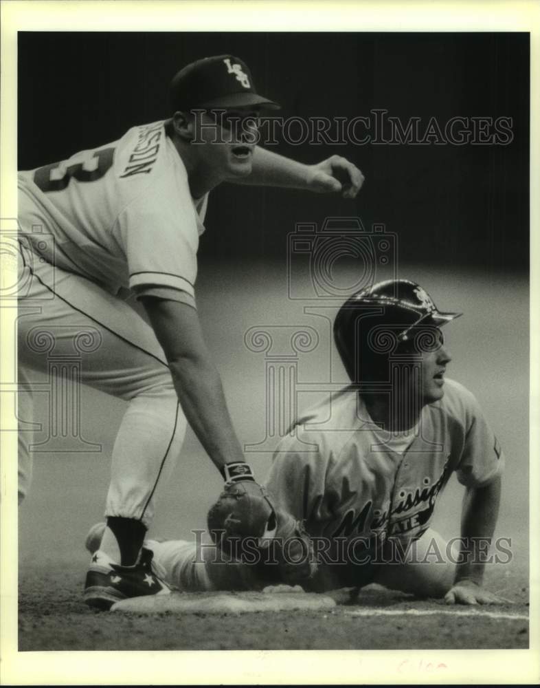 1993 Press Photo Mississippi State and LSU play college baseball - nos17808- Historic Images