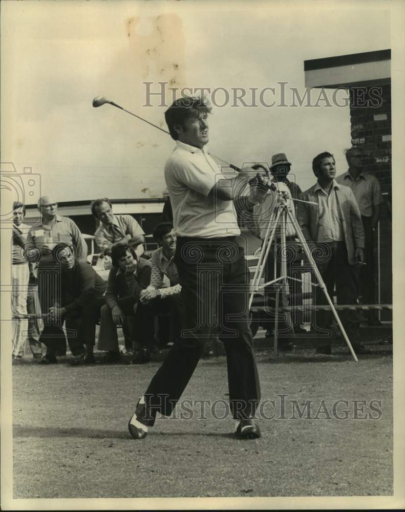 1972 Press Photo Bill Kilmer on the tee, City Park Celebrity Golf - nos17846- Historic Images