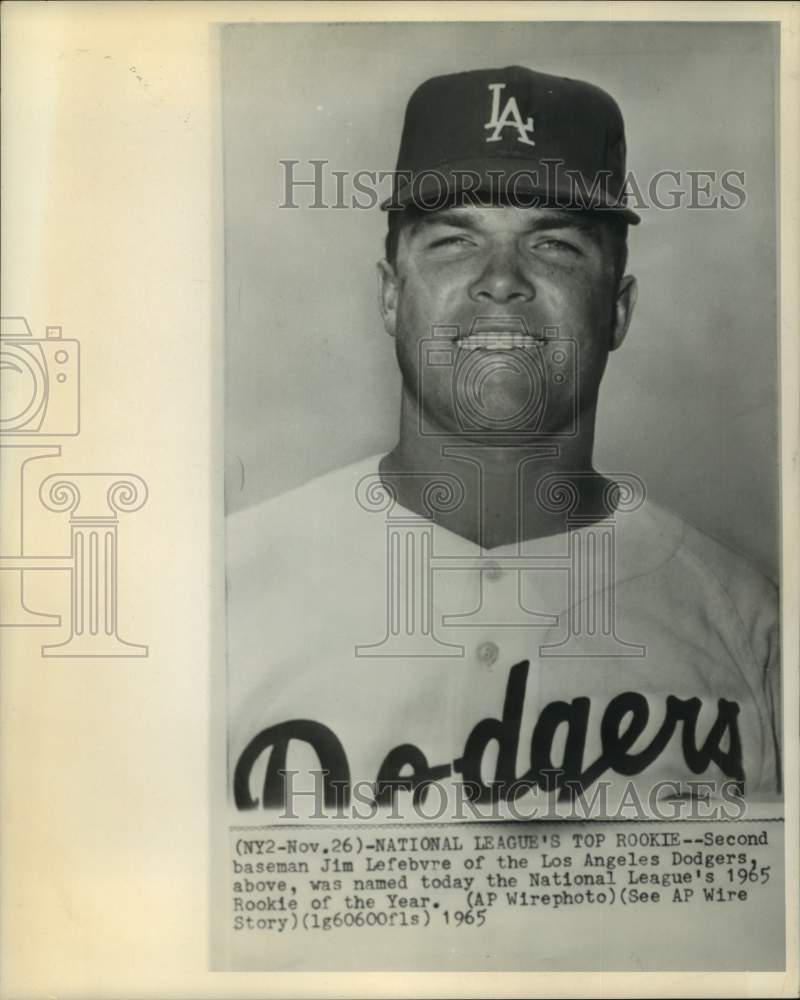 1965 Press Photo Los Angeles Dodgers baseball player Jim Lefebvre - nos17921- Historic Images