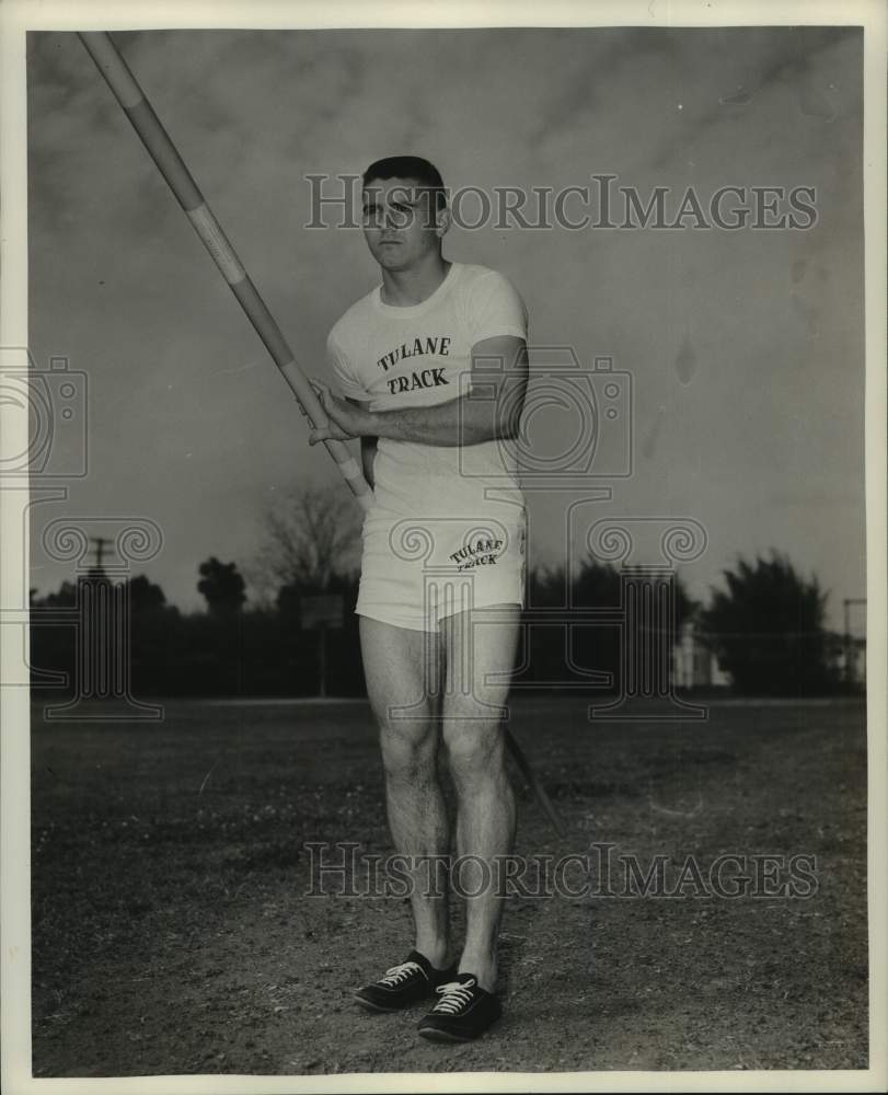 Press Photo Tulane pole vaulter Bob Kimball of Houma, Louisiana - nos17998- Historic Images