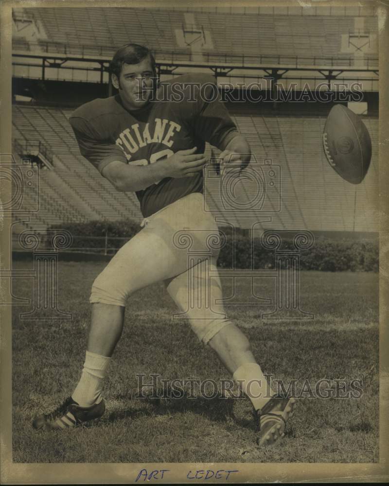 1972 Press Photo Tulane college football player Art Ledet - nos18056- Historic Images