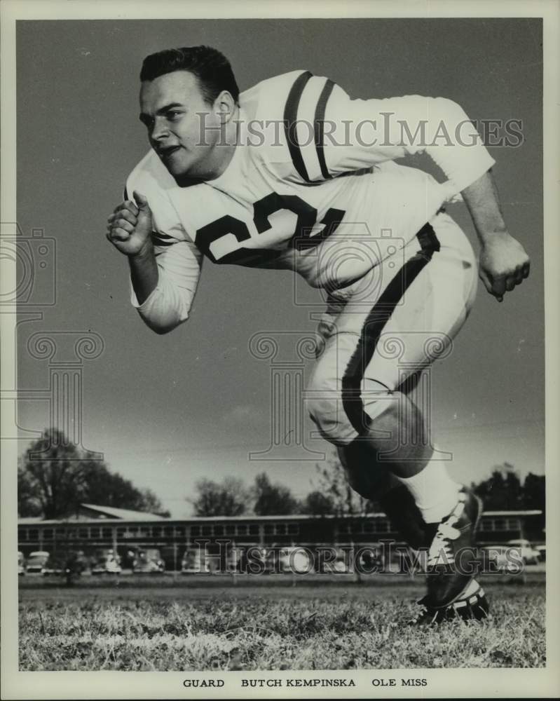 1967 Press Photo Football - Guard Butch Kempinska of Ole Miss - nos18099- Historic Images