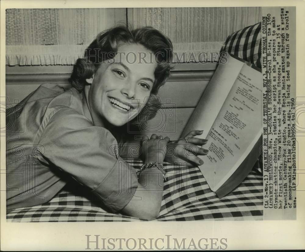 1960 Press Photo Champion figure skater Carol Heiss - nos18344- Historic Images