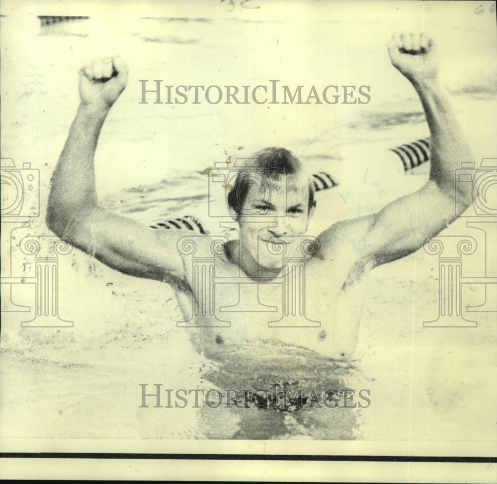 1974 Press Photo Swimming - John Hencken Wins 100-Meter Breaststroke- Historic Images