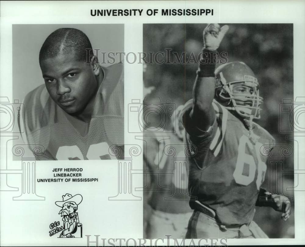 1987 Press Photo Ole Miss college football player Jeff Herrod - nos18367- Historic Images