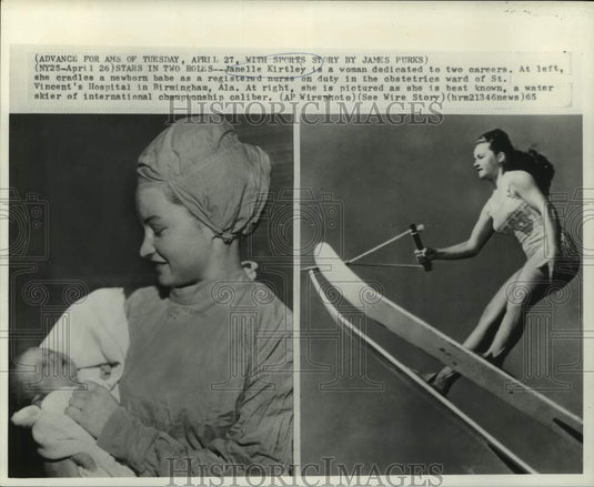 1965 Press Photo Nurse & Water Skiing Champion Janelle Kirtley - nos18471- Historic Images