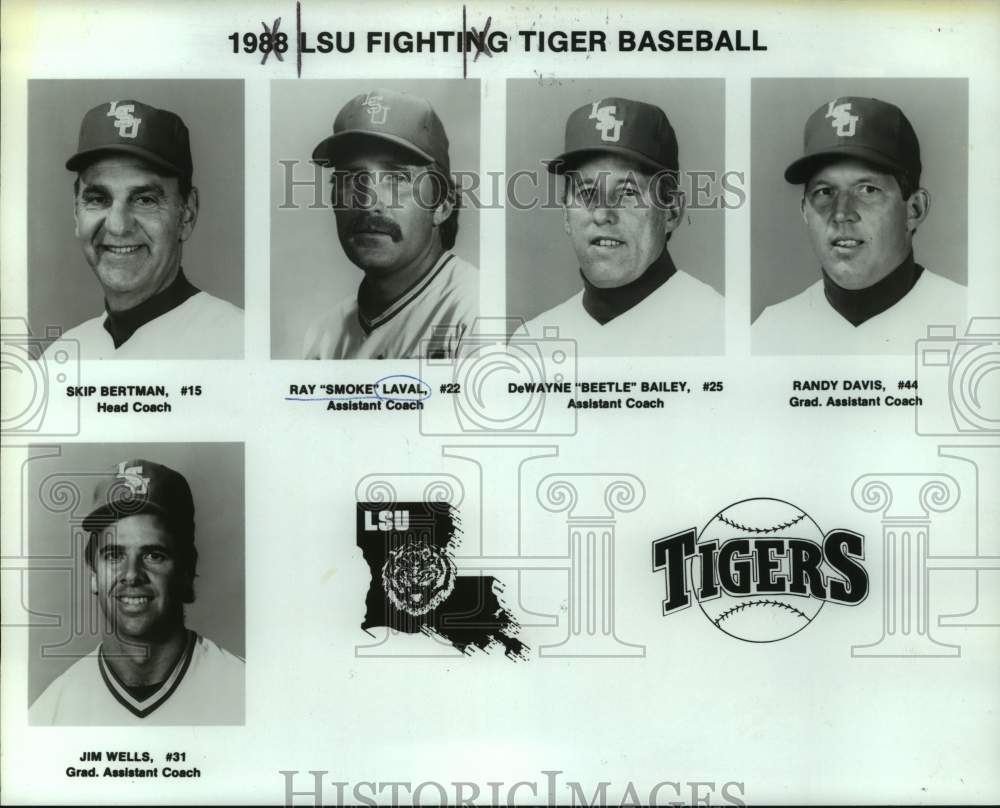 1988 Press Photo LSU college baseball mug shots - nos18568- Historic Images