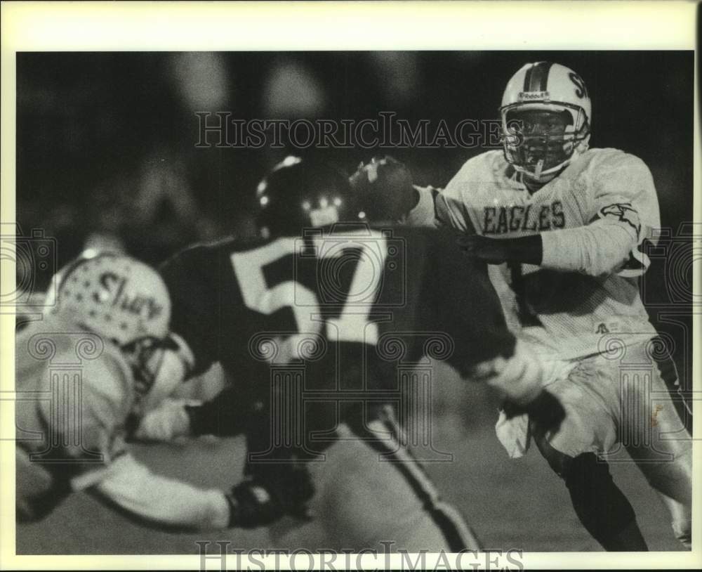 1989 Press Photo Shaw High football player Vance Joseph vs. Brother Martin- Historic Images