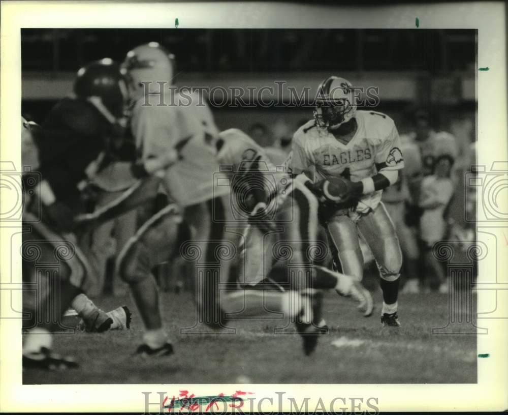 1989 Press Photo Shaw High football player Vance Joseph vs. West Jefferson- Historic Images