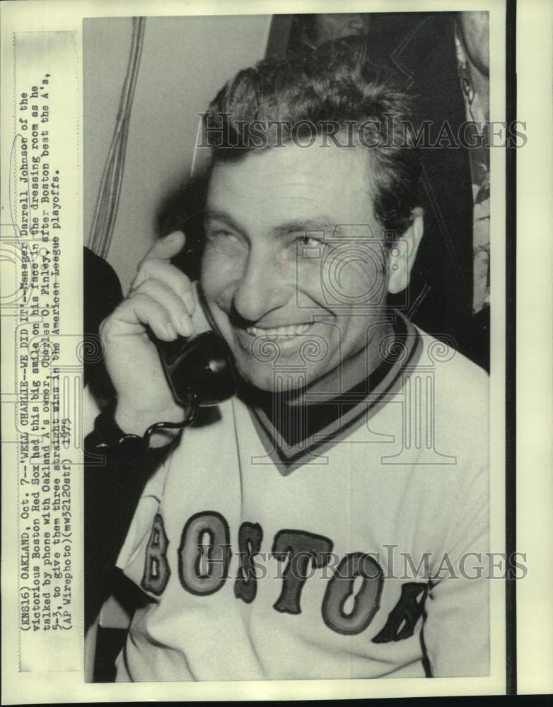 1975 Press Photo Boston Red Sox baseball manager Darrell Johnson - nos18875- Historic Images