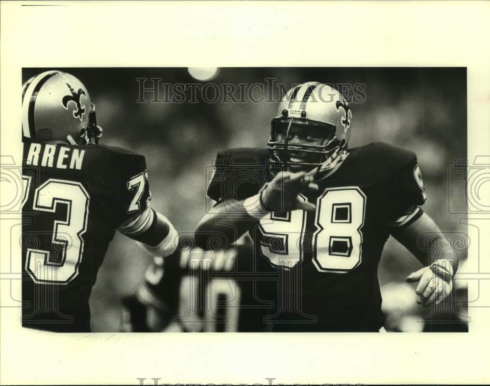 1983 Press Photo New Orleans Saints football players Reggie Lewis, Frank Warren- Historic Images