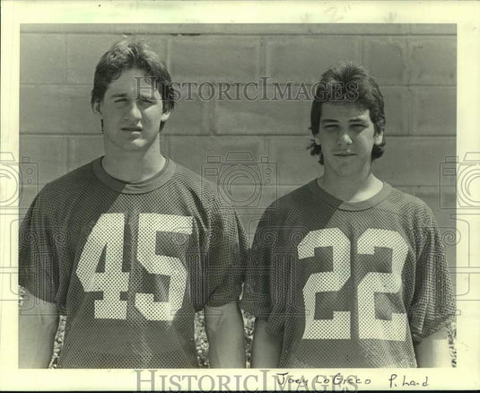 1984 Press Photo Promised Land High football players Kenny Cook, Joey LoGreco- Historic Images