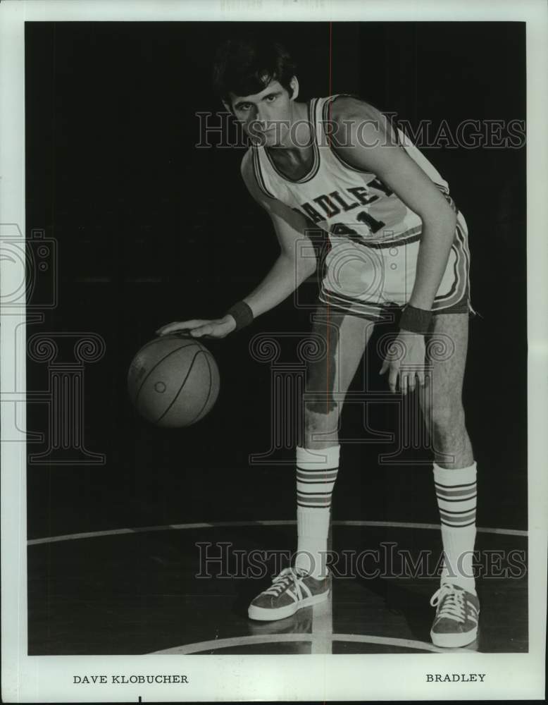 1971 Press Photo Bradley college basketball player Dave Klobucher - nos19199- Historic Images