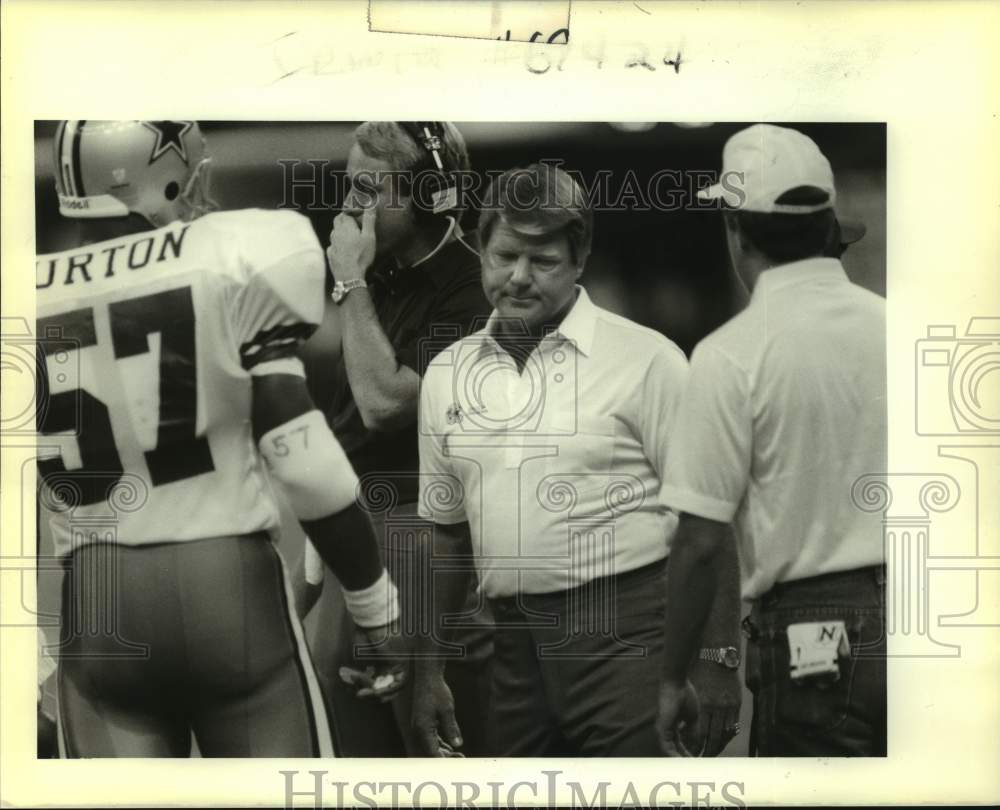 1989 Press Photo Dallas Cowboys football coach Jimmy Johnson vs. New Orleans- Historic Images