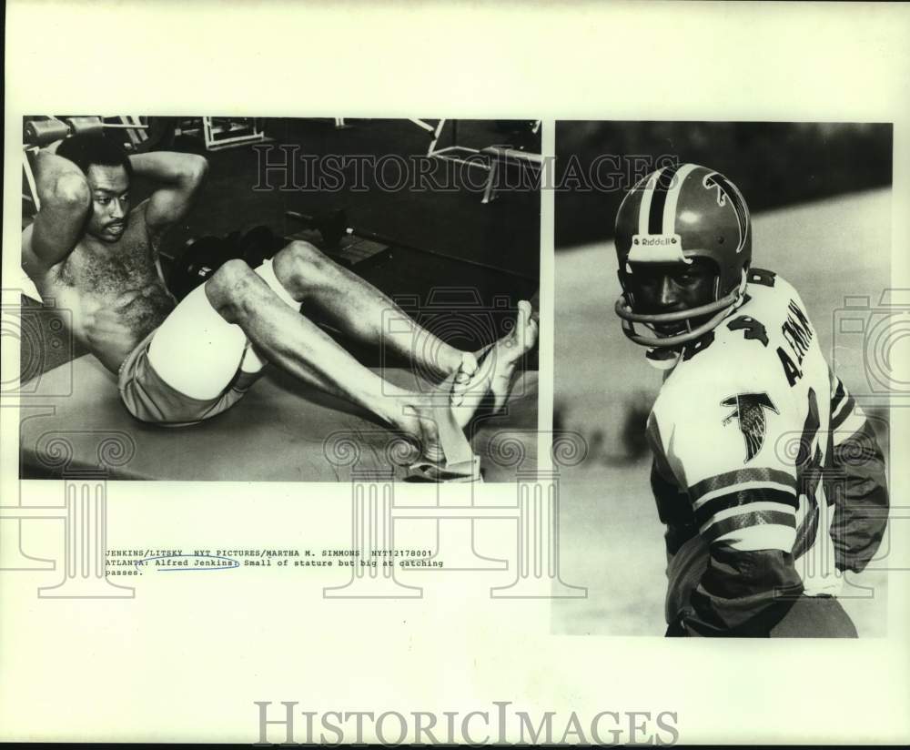 1980 Press Photo Atlanta Falcons Alfred Jenkins in Two Photos - nos19346- Historic Images