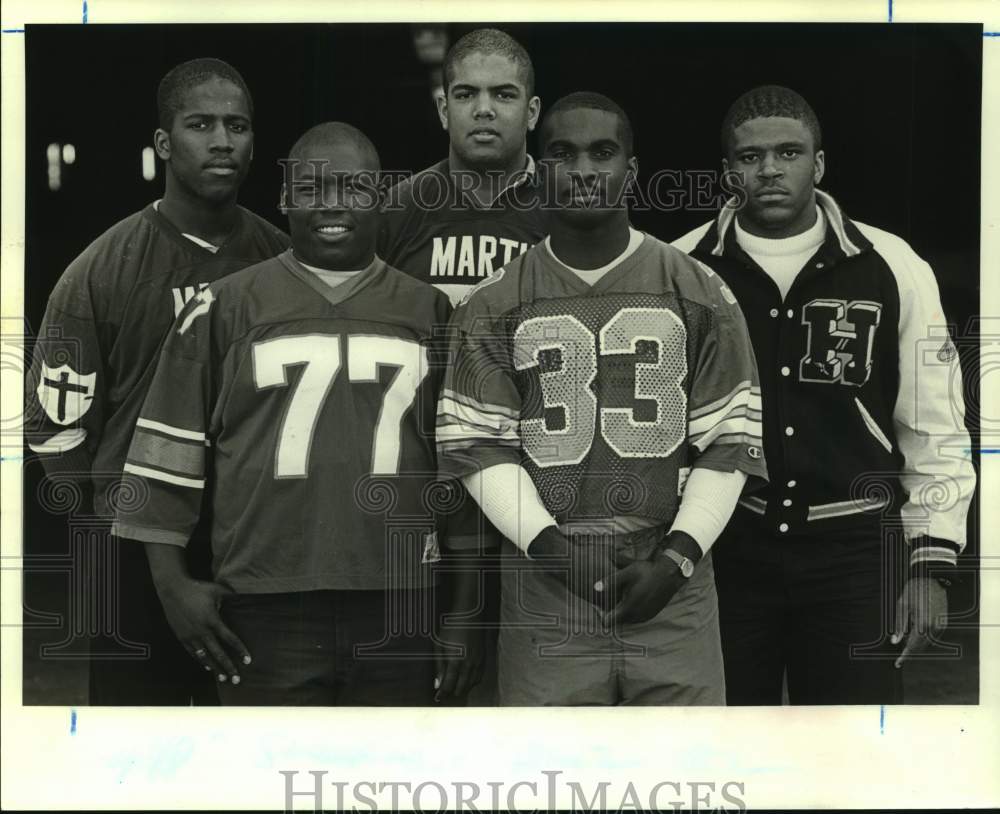 1986 Press Photo Football - Five AAAA All-State Team Members - nos19352- Historic Images